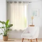 Voilage a oeillets 140 x 180 cm voile tisse carlin Beige