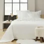 Couvre lit 220 x 240 cm +2 taies  60x60  cm en velours relief/sherpa Mylene Naturel