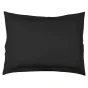 Taie d'oreiller volant plat 50 x 70 cm uni 57 fils lina  + point bourdon Charbon