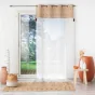 Voilage a oeillets 140 x 240 cm voile sablé + pompons Samira Terracotta