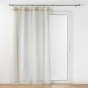 Voilage a oeillets bois 140 x 240 cm voile tisse+fantaisie Mileo Beige