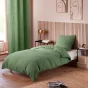 Housse de Couette 140 x 200 cm + 1 Taie "Avy" en Gaze de Coton Olive