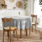 Nappe ronde (0) 180 cm gaze de coton unie gaïa Gris Clair