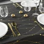 Nappe rectangle 140 x 240 cm microfibre imprimee metallisee firmament Noir/or