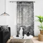 Voilage a oeillets 140 x 240 cm voile sablé imprimé Cabana Noir