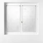 Paire droite passe tringle 2 x 60 x 160 cm voile sable brode hoops Blanc