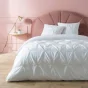 Pack Housse de couette 240 x 220 cm + 2 taies coton capitonné 57 fils Heloise Blanc + DH 140x190 Blanc