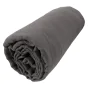 Pack Parure de couette 140x200 cm + Drap housse 90x190 + 1 taie Gaze de coton Bio Anthracite