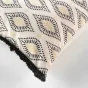 Coussin dehous. compr. franges 45 x 45 cm polycoton imprime metallise oricia Sans