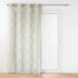 Voilage a oeillets 140 x 240 cm effet lin tissé imprime Indila Beige