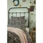 Housse de couette 140 x 200 cm double gaze de coton imprimée Capucine Bleu foncé