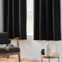 Lot de 2 Rideaux petite hauteur 135 x 180 cm isolant thermique microfibre Micropolar Noir