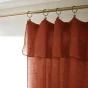 Lot de 2 rideaux ajustables en lin lavé avec 8 anneaux pince 140 x 270 cm Paprika
