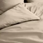 Housse de Couette Beige en Percale de Coton - Douceur et Élégance 260 x 240 cm