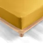Drap housse 1 personne 90 x 190 cm percale uni 78 fils percaline Curry