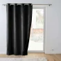 Rideau tamisant isolant thermique a oeillets 140 x 260 cm velours relief Polarchic Noir