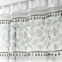 Panneau a passants 140 x 280 cm voile sable+top imprime+pompon milagreen Blanc