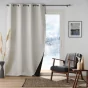 Lot de 2 Rideaux  à oeillets coupe froid 140 x 260 cm jacquard Polarine Naturel