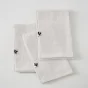 Lot de 3 serviettes lin lavé 40 x 40 cm soline craie Blanc