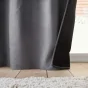 Lot de 2 Rideaux isolant thermique a oeillets 140 x 260 cm velours relief Polarchic Anthracite