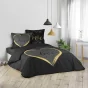 Pack housse de couette 220x240 cm Crazy + drap housse 140x190x30 Noir