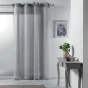 Voilage à nouettes 140 x 240 cm voile tissé Charlotte Gris
