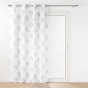 Lot de 2 voilages a oeillets 140 x 240 cm effet lin tissé imprimé Indila Blanc