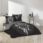Pack parure de couette 260x240 cm Ista + drap housse 160x200 Noir