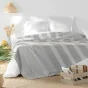 Couvre lit 1 personne 180 x 220 cm coton/polyester tisse adele Gris