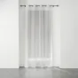 Voilage a oeillets 140 x 240 cm voile tisse applique elea Blanc/argent