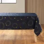 Nappe rectangle 150 x 300 cm polyester imprime metallise star Marine/or