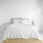 Parure de lit 240 x 220 cm Linette en coton lavé 57 fils Blanc