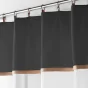 Voilage à anneau 140 x 240 cm en polycoton sablé + jute Leana Noir