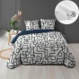 Pack parure de couette 220 x 240 cm Labyrinthe + drap housse (140) Blanc