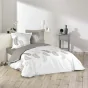 Pack housse de couette 220x240 cm Goyave + drap housse 140x190x30 Beige