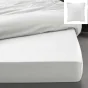 Pack drap housse king size 180 x 200 cm + 2 taies en percale 78 fils Blanc