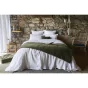 Bout de lit gaze de coton 90 x 200 cm velours de coton César Vert thym