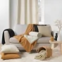 Plaid 180 x 220 cm en bouclette unie - Modèle Wooly Beige