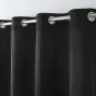 Rideau tamisant isolant thermique a oeillets 140 x 260 cm velours relief Polarchic Noir