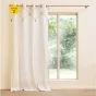 Lot de 2 Rideaux à Œillets Lacia - 140 x 240 cm - Polycoton Uni avec Détails en Jute et Pompons