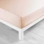 Lot de 2 Draps housse bonnet 30 cm 2 personnes 140 x 190 cm microfibre Oscar Nude