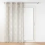 Lot de 2 voilages a oeillets 140 x 240 cm effet lin tissé imprimé Indila Beige