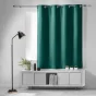 Rideau occultant à œillets 140 x 180 cm – Uni Emeraude – Petite hauteur –