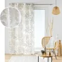Voilage à Œillets 135 x 240 cm - Luminette Imprimé Métallisé Vayana Naturel