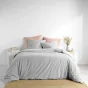 Housse de couette 240 x 220 cm coton lavé 57 fils Linette Gris