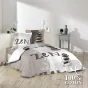 Pack housse de couette 220x240 cm Galets + drap housse 140x190 Blanc