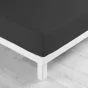 Drap housse 2 personnes 140 x 190 cm uni 57 fils lina Noir
