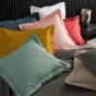 Drap housse confort 140 x 190 cm + 2 taies carrés en percale 78 fils Bleu