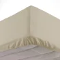 Drap housse 2 personnes 160 x 200 x 30 cm Linette coton lavé  57 fils Beige