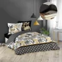 Ensemble parure de couette 260x240 cm Karaba + drap housse 160x200 Noir